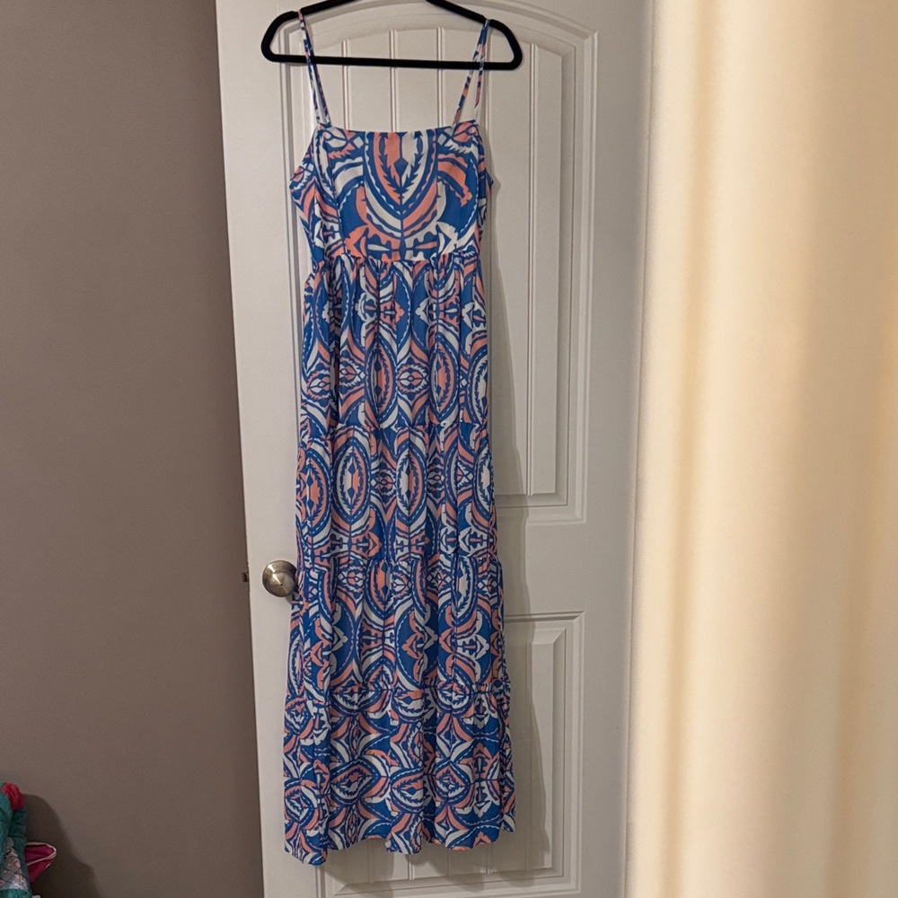 Flying Tomato Blue and Pink Maxi Dress